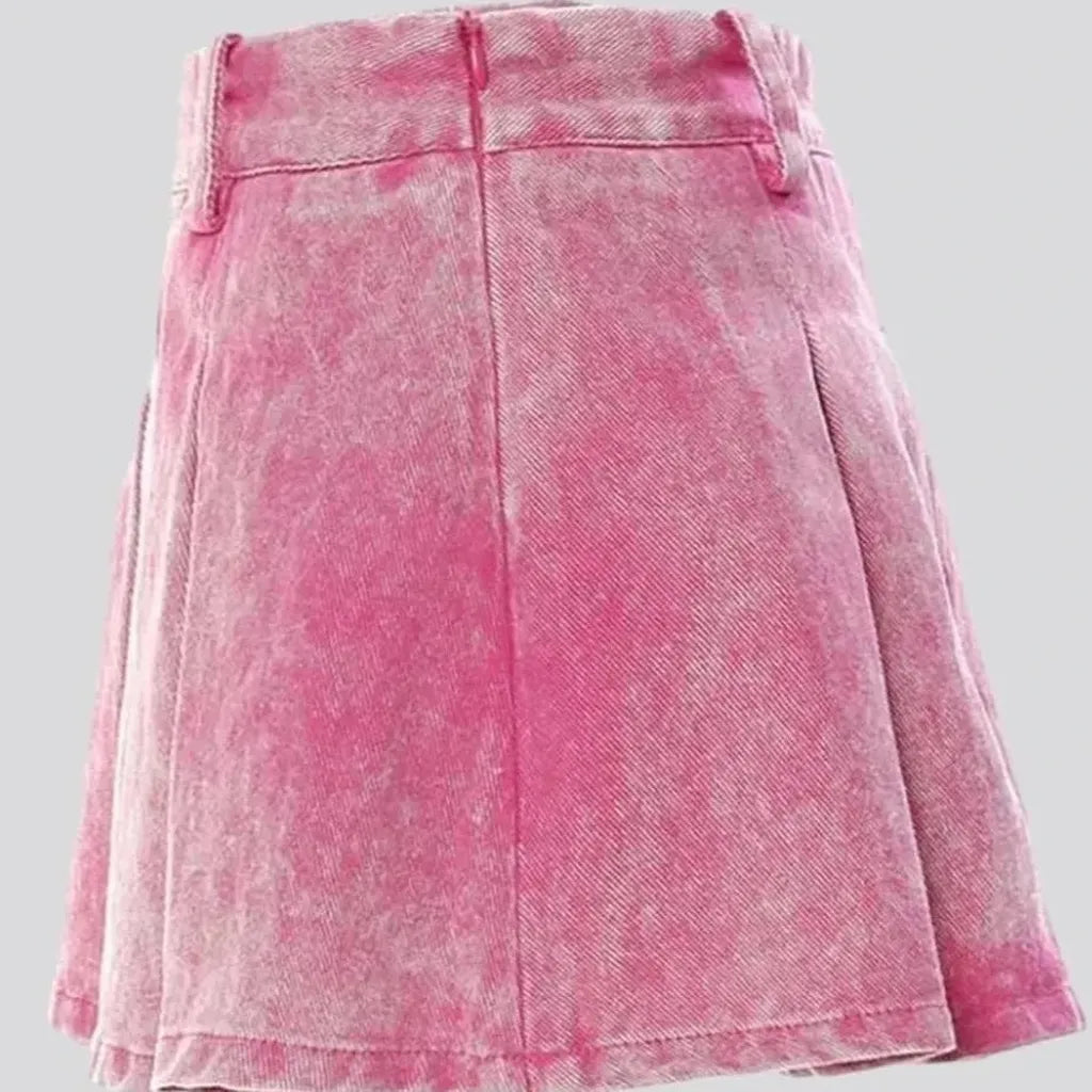Mini mid-waist jean skirt
 for ladies