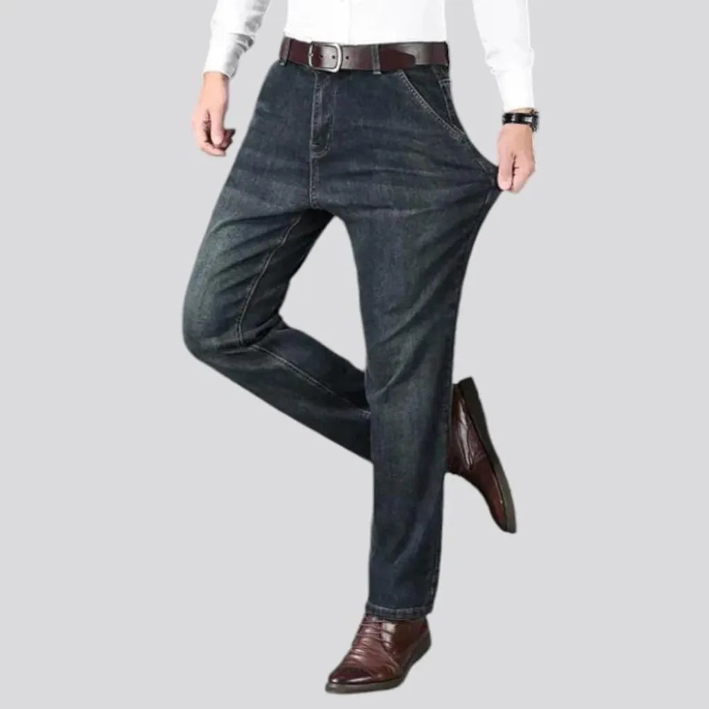 Sanded tapered casual jeans for men