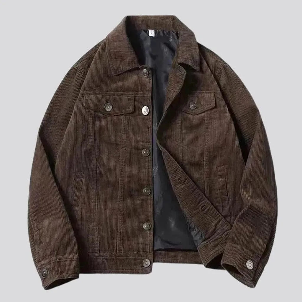 Stylish street design corduroy jacket for men