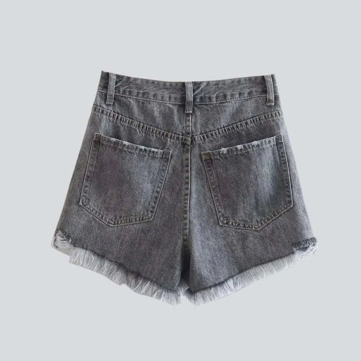 Urban straight distressed jean shorts