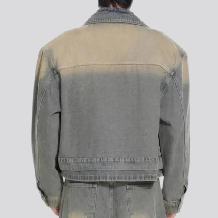 Light fashion vintage men's denim jacket