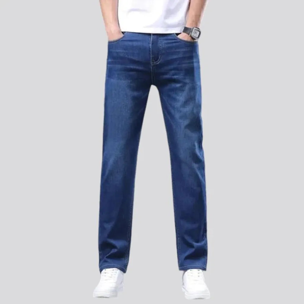 Classic casual sanded jeans for men