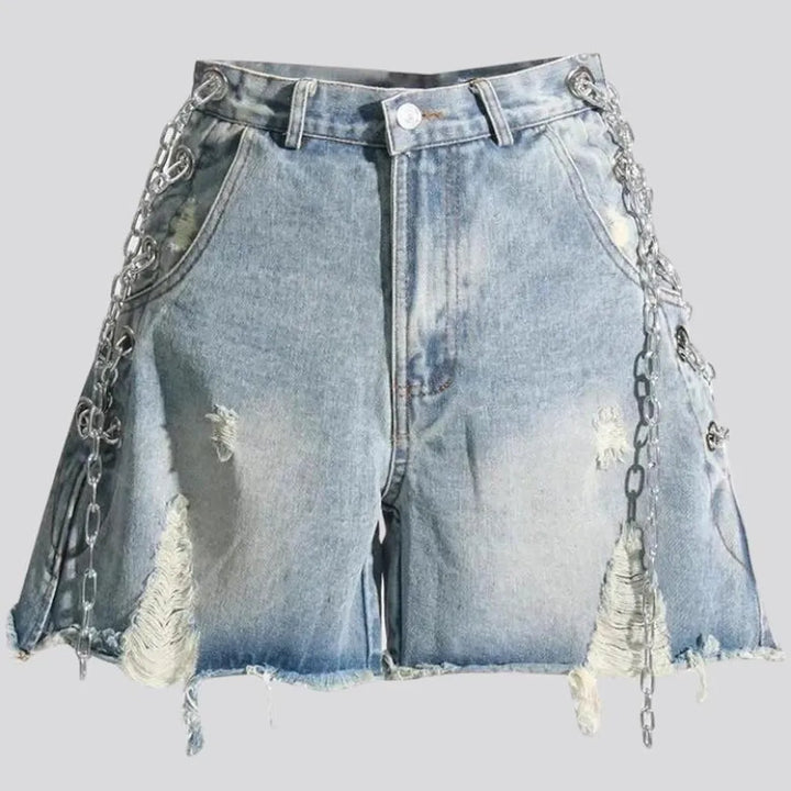 Raw-hem embellished denim shorts
 for women | Jeans4you.shop