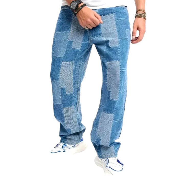 Stylish Mid Rise Men's Jeans - Light Blue