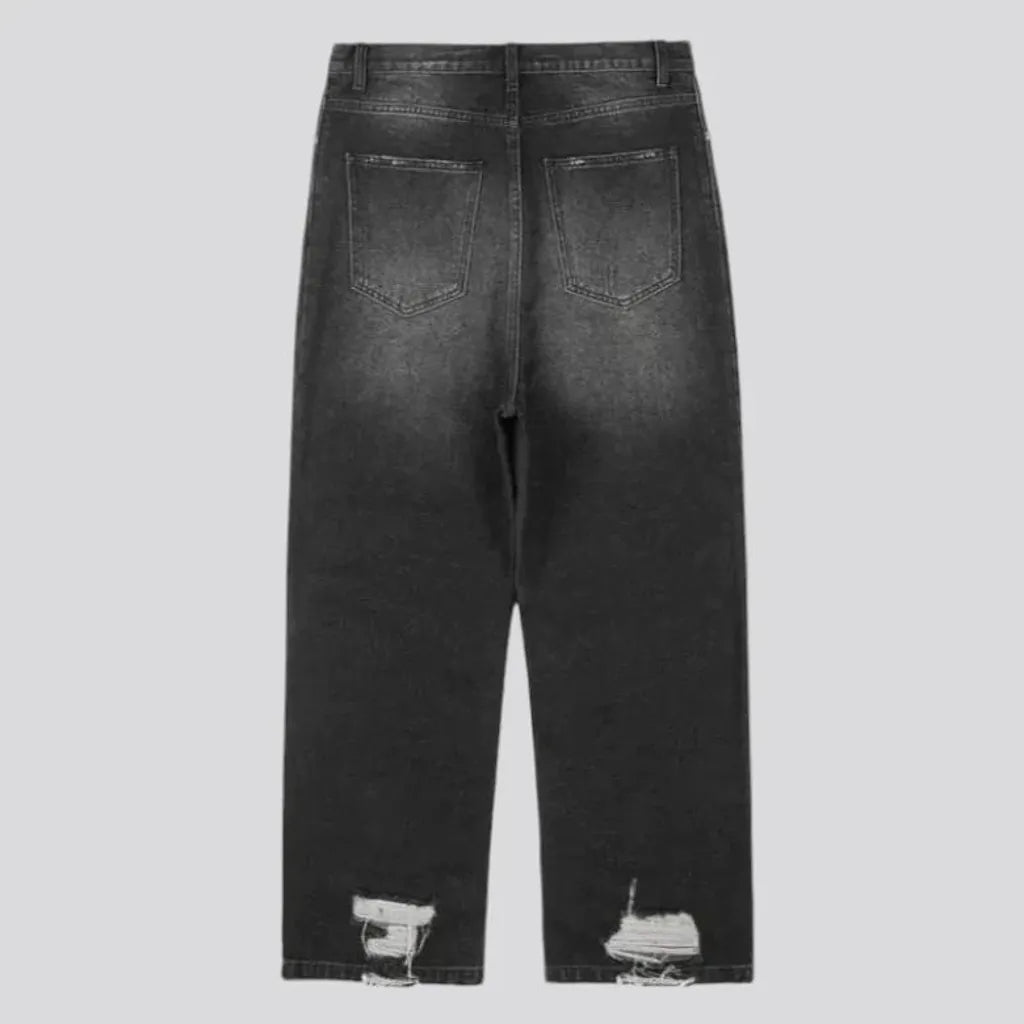 Baggy grunge distressed men's jeans