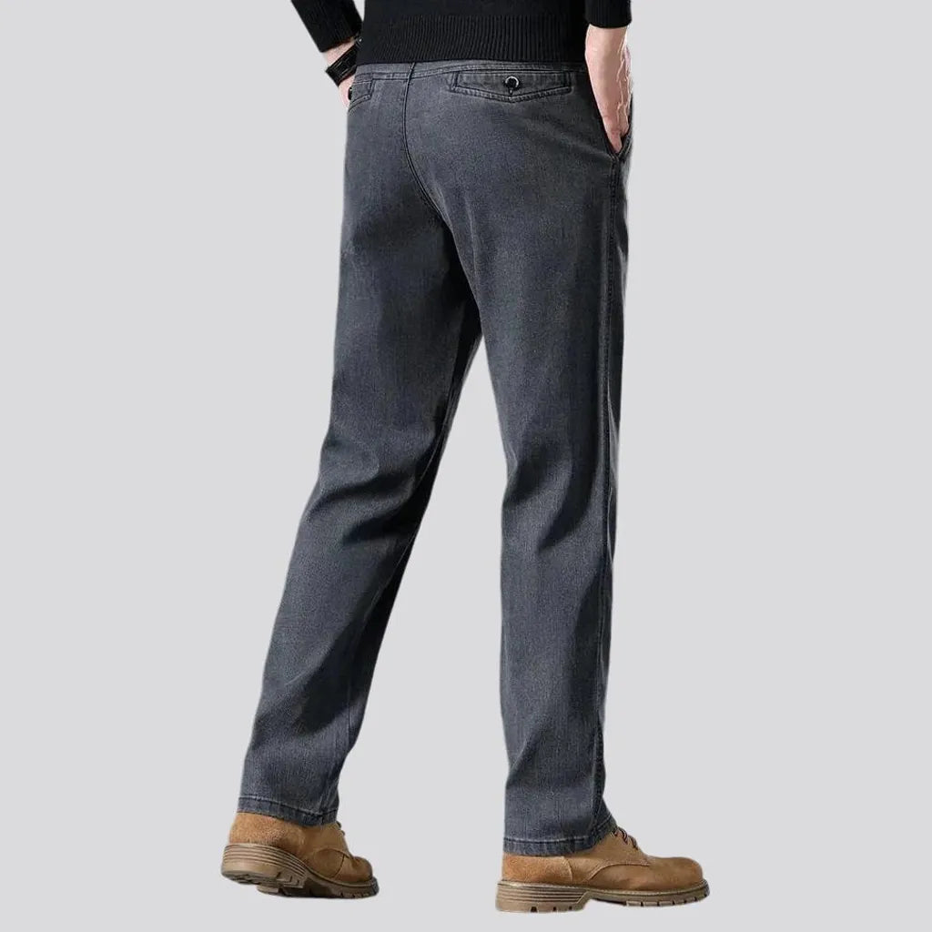 Classic straight fit dark men's jeans