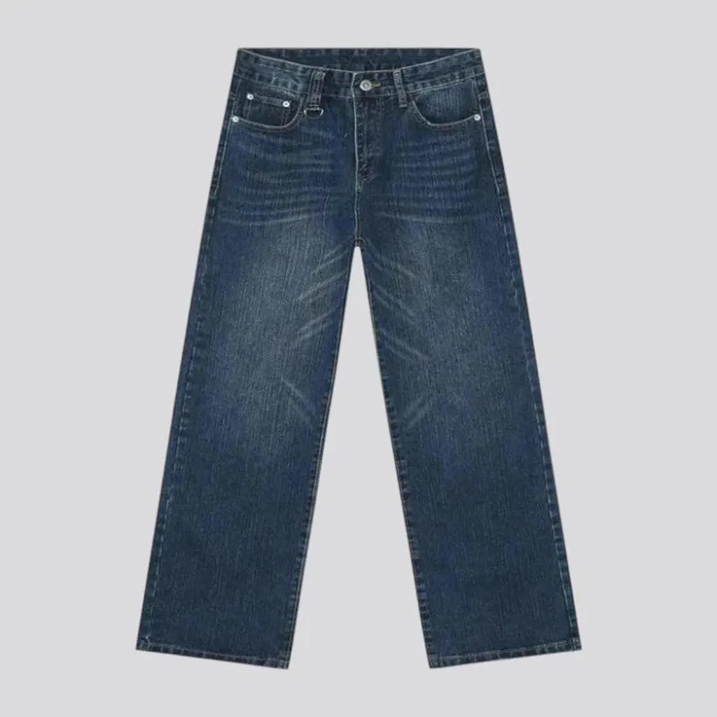 Trendy baggy mid-waist jeans for men