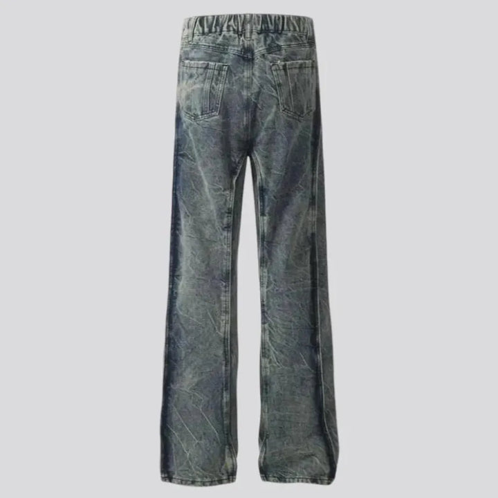 Mid rise baggy boho men's jeans