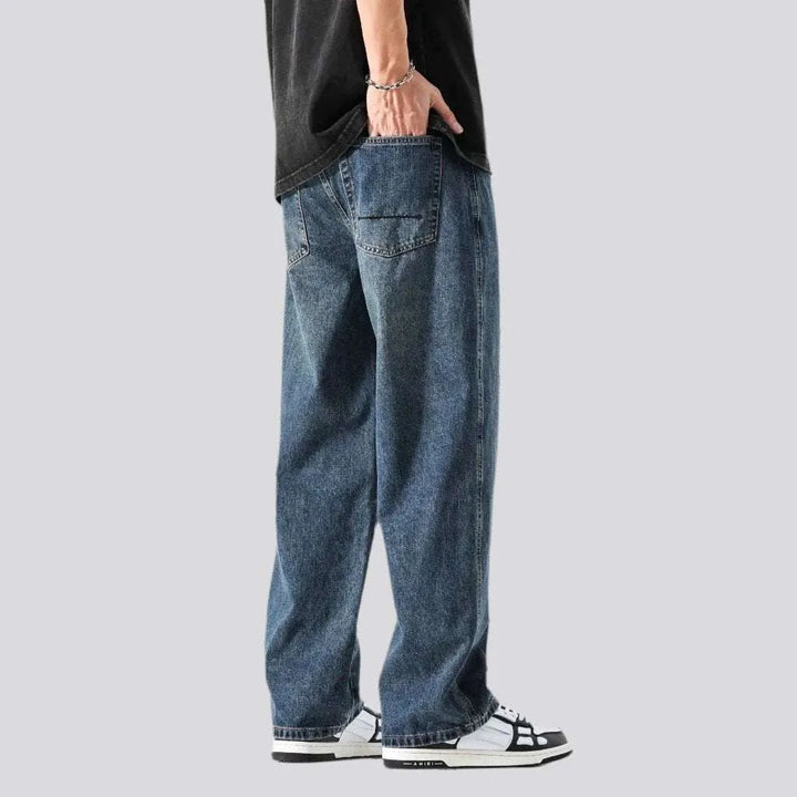 Baggy mid-waist jeans
 for men