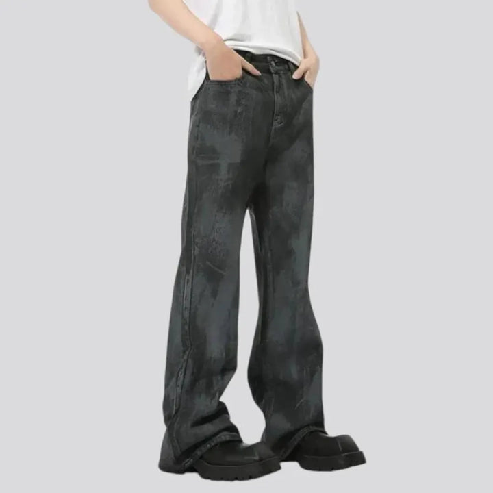 Loose fit bootcut fashion men's jeans