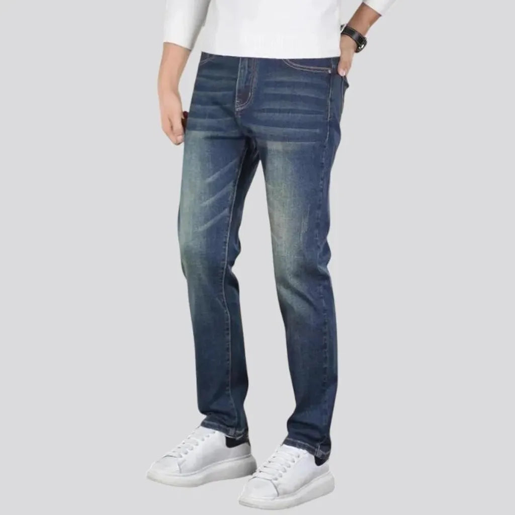 Average pattern casual slim fit men's jeans