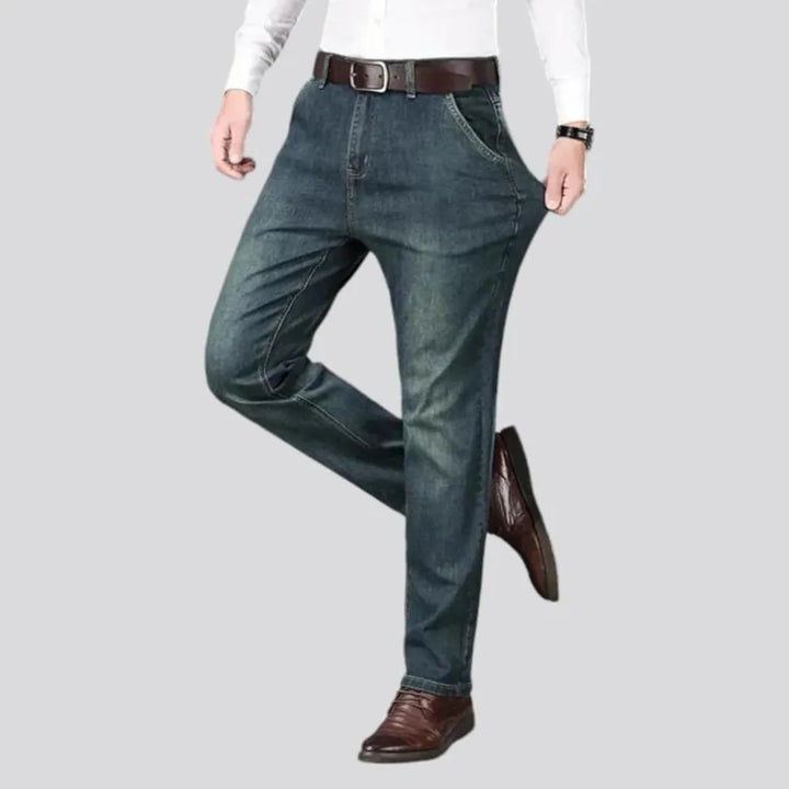 Sanded tapered casual jeans for men