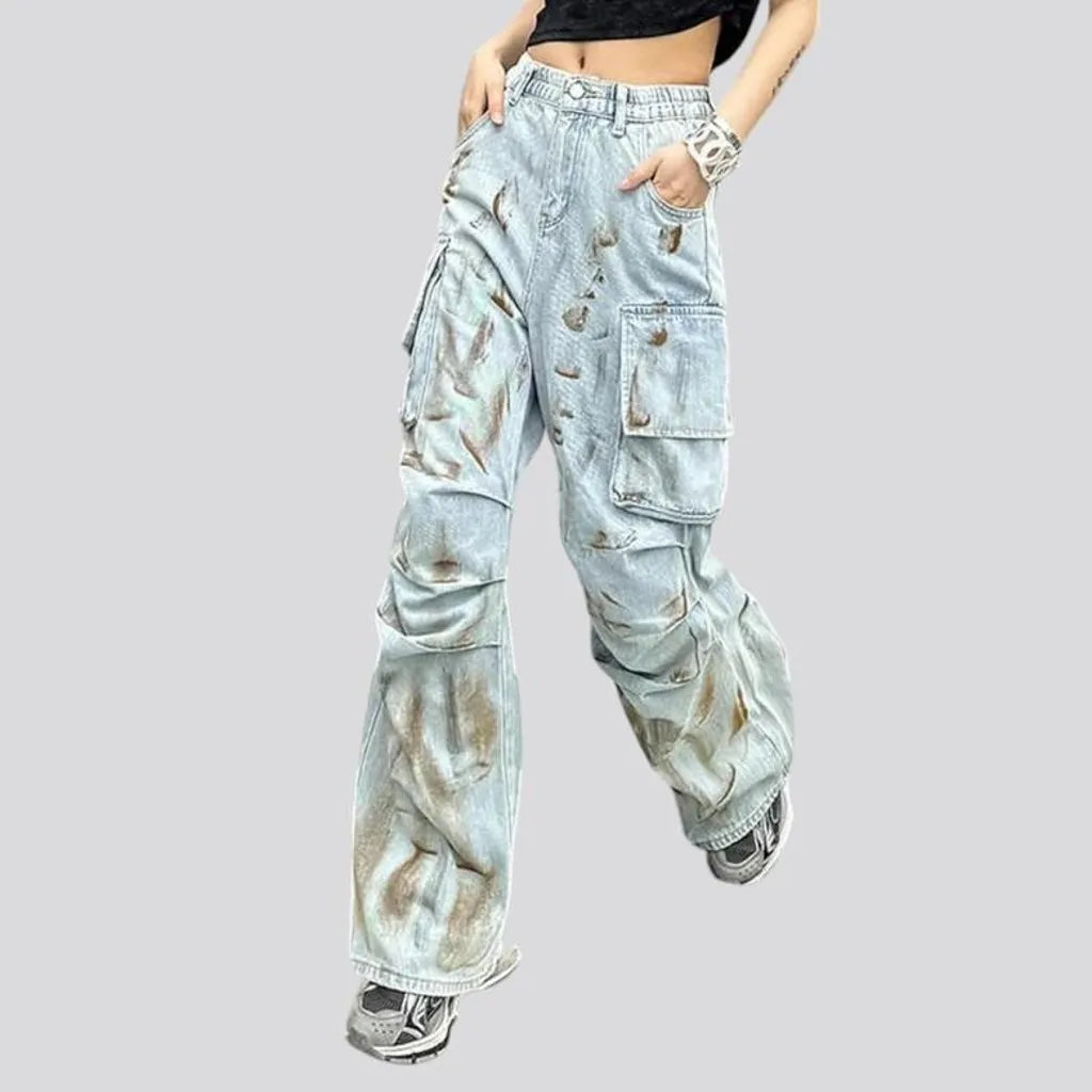 Fashion bleached jeans
 for ladies