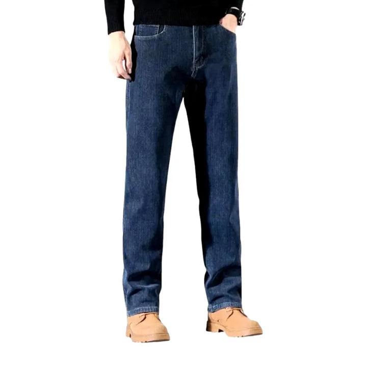 Stretchable Casual Dark Men's Jeans - Blue