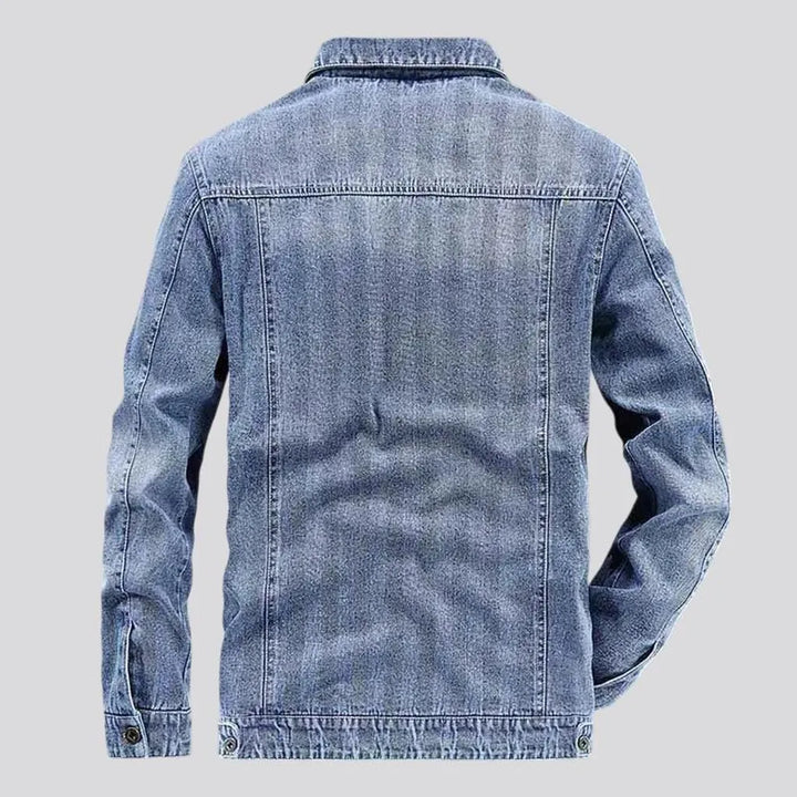 Retro casual sanded men's jeans jacket