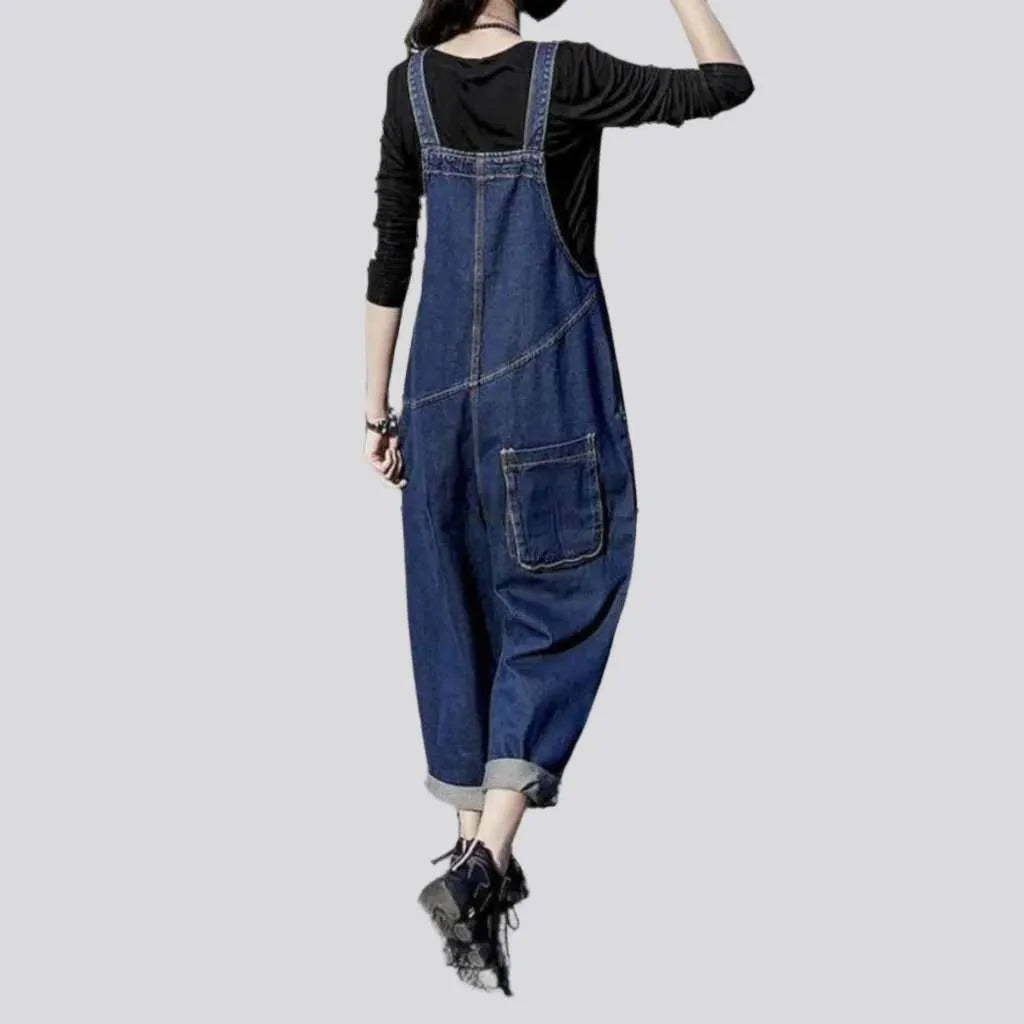 Medium wash 90s jean jumpsuit