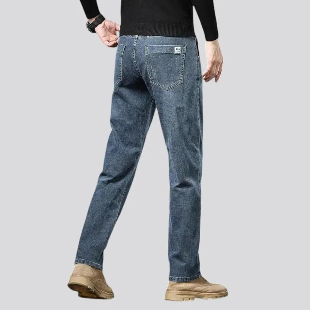 Casual stretchable narrow fit men's jeans