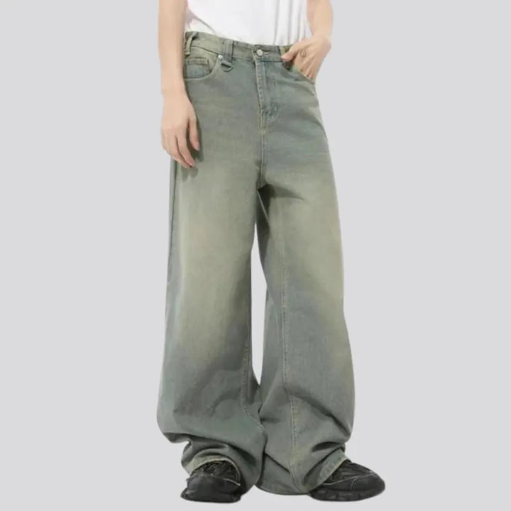 Fashion soft faded wash men's jeans