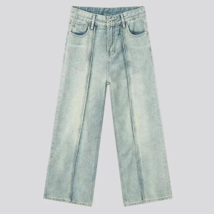 Mid rise front seams vintage men's jeans