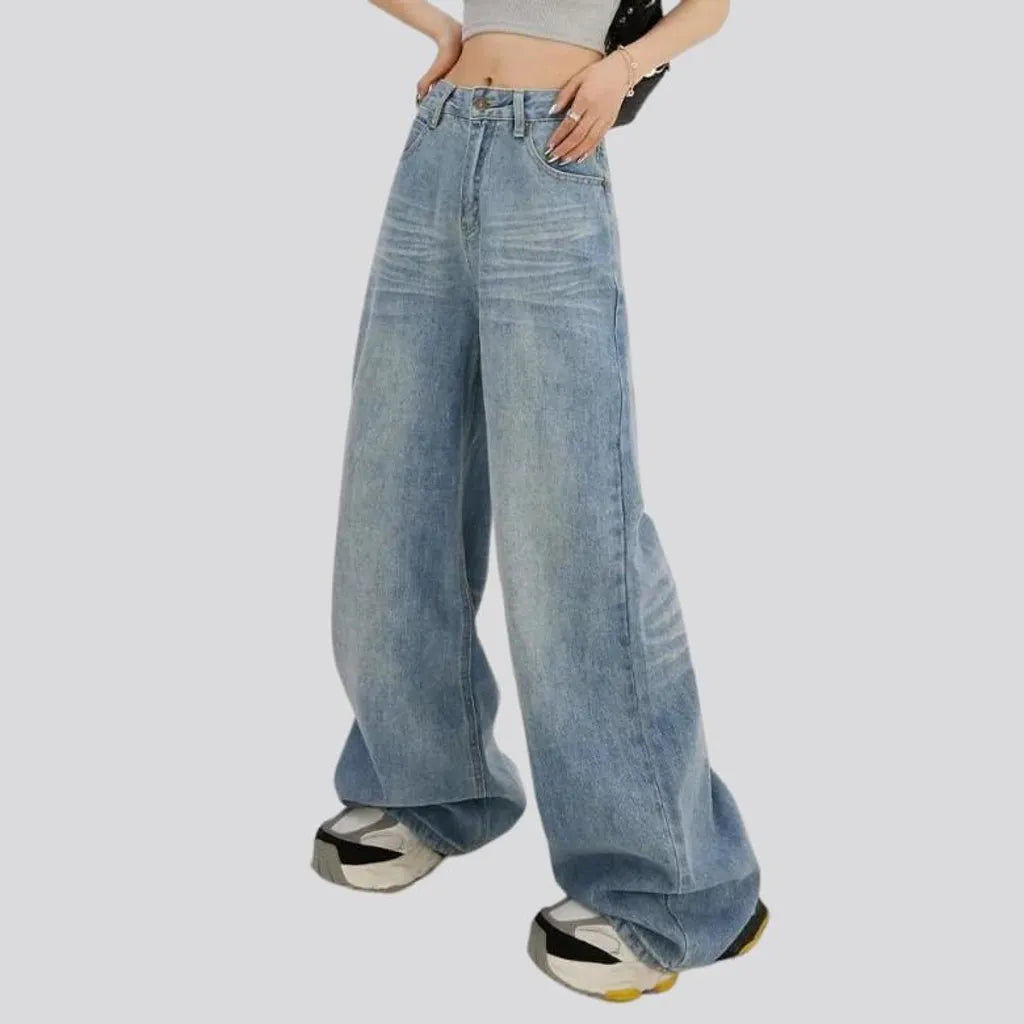 Fashion women's floor-length jeans