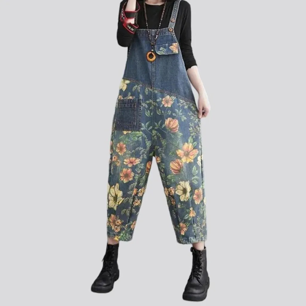 Light-wash y2k denim jumpsuit
 for women