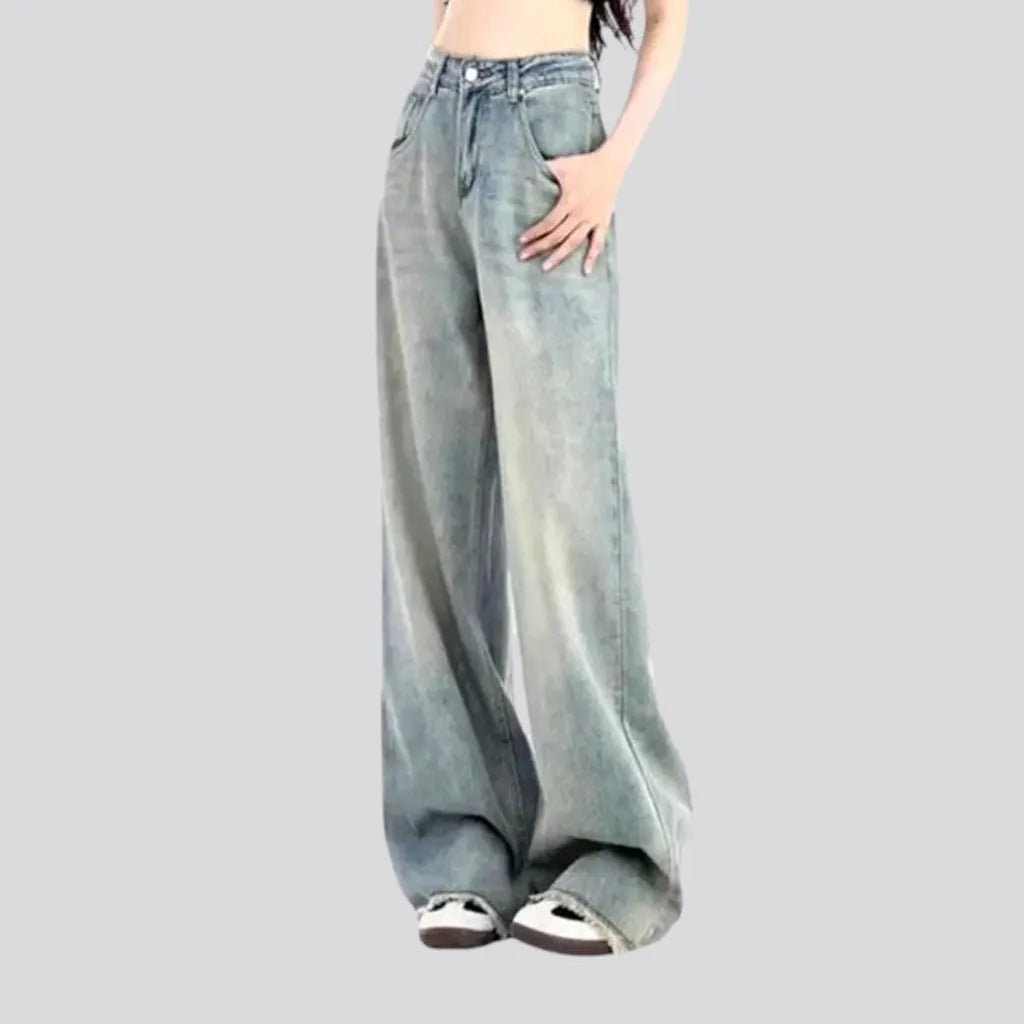 Mid-waist women's fashion jeans