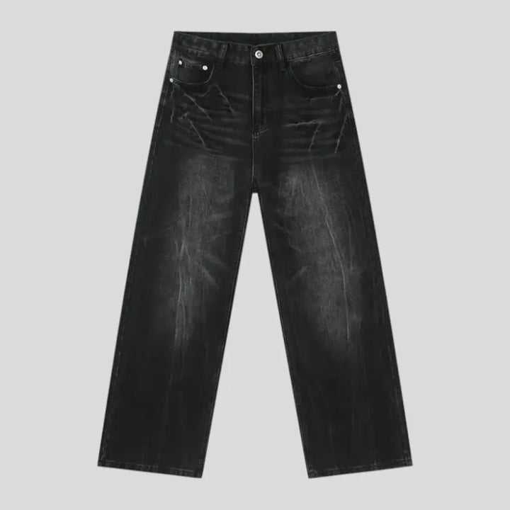 Faded wash jeans for men