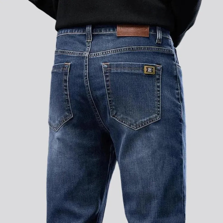 Retro tapered high-rise casual men's jeans