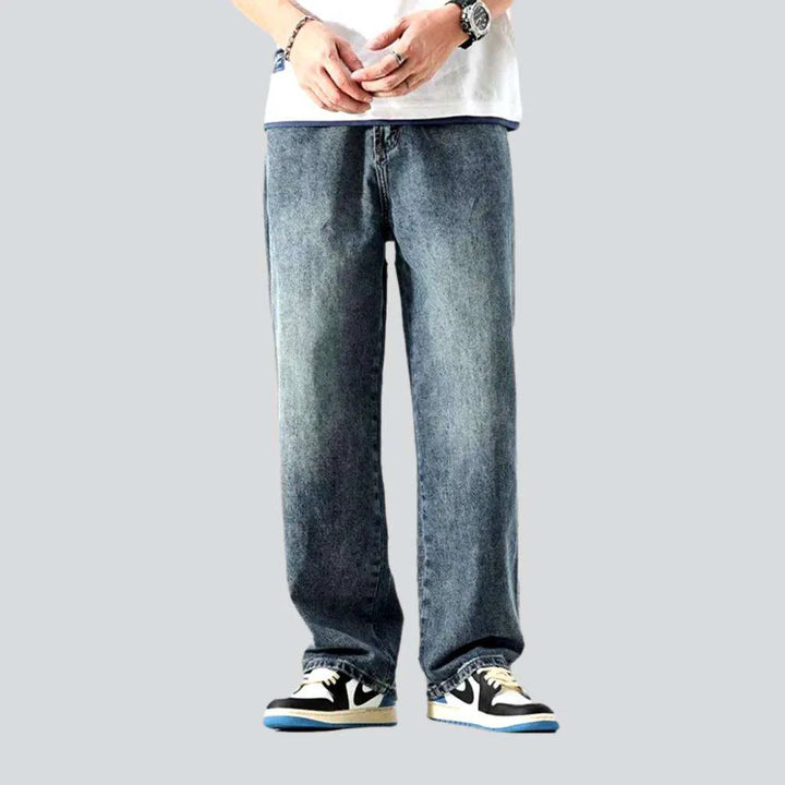 Baggy mid-waist jeans
 for men