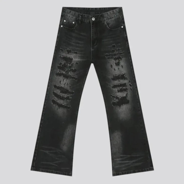 Mid-waist wide fit men's jeans