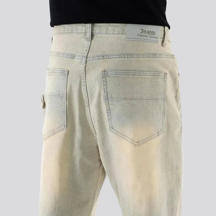 Loose fit monochrome men's jeans