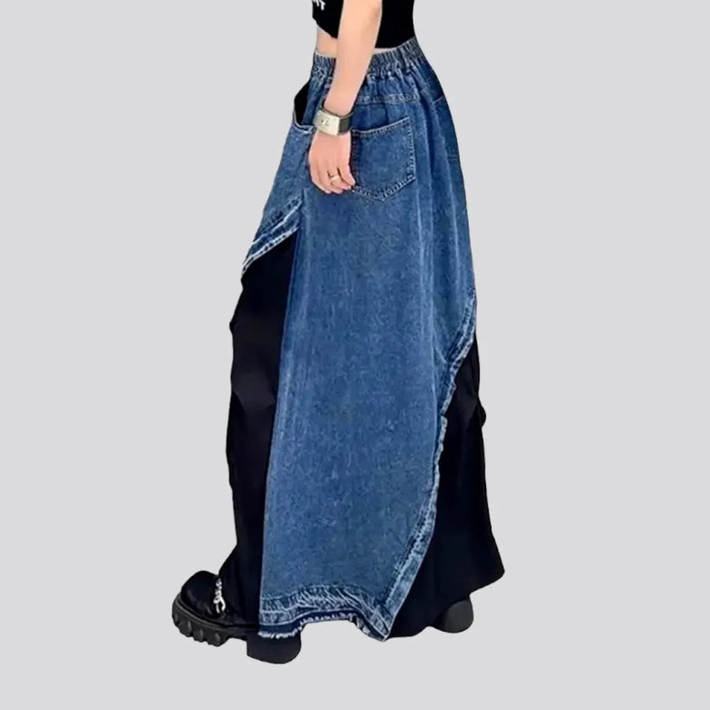 Asymmetric fashion jeans skirt for ladies