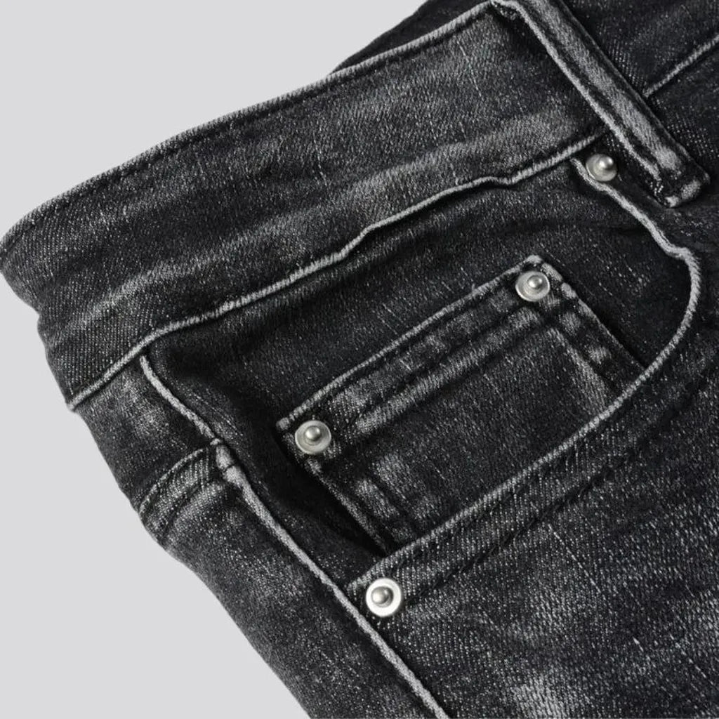 Blue-patch men's skinny jeans