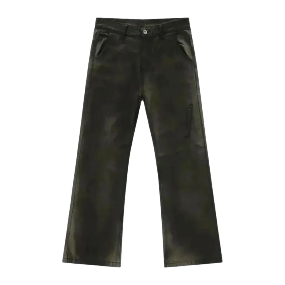 Vintage Mid Rise Street Jeans for Men - Black