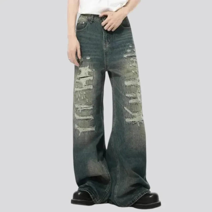 Mid rise fashionable men's jeans