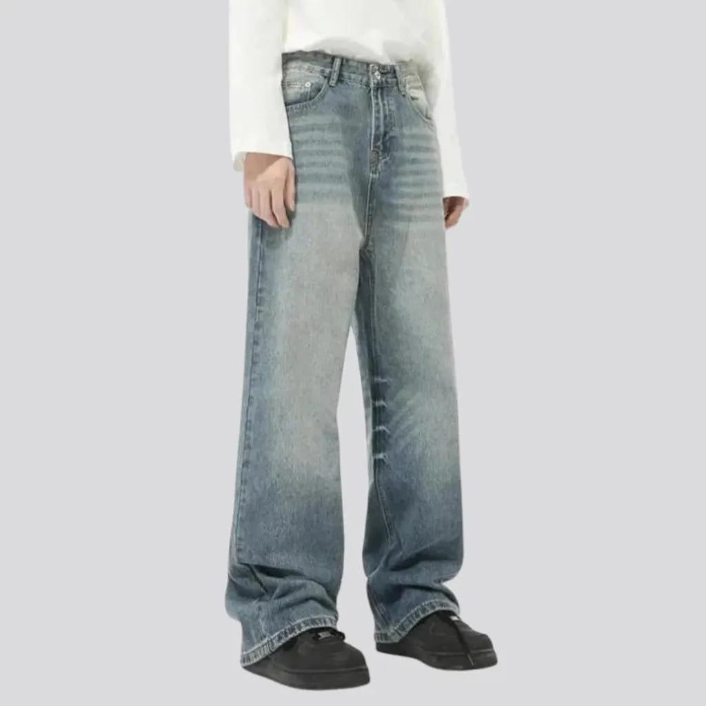 Mid rise boho vintage men's jeans