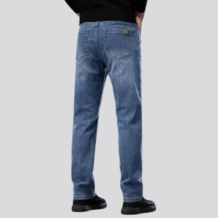 Retro tapered high-rise casual men's jeans