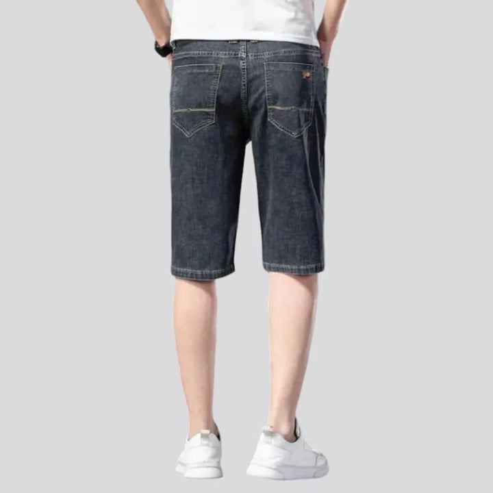Knee-length men's denim shorts