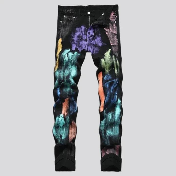 Fashion painted skinny jeans for men