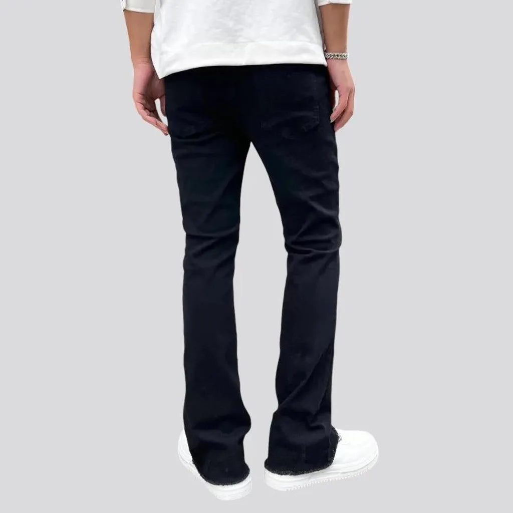 Mid rise sanded men's jeans