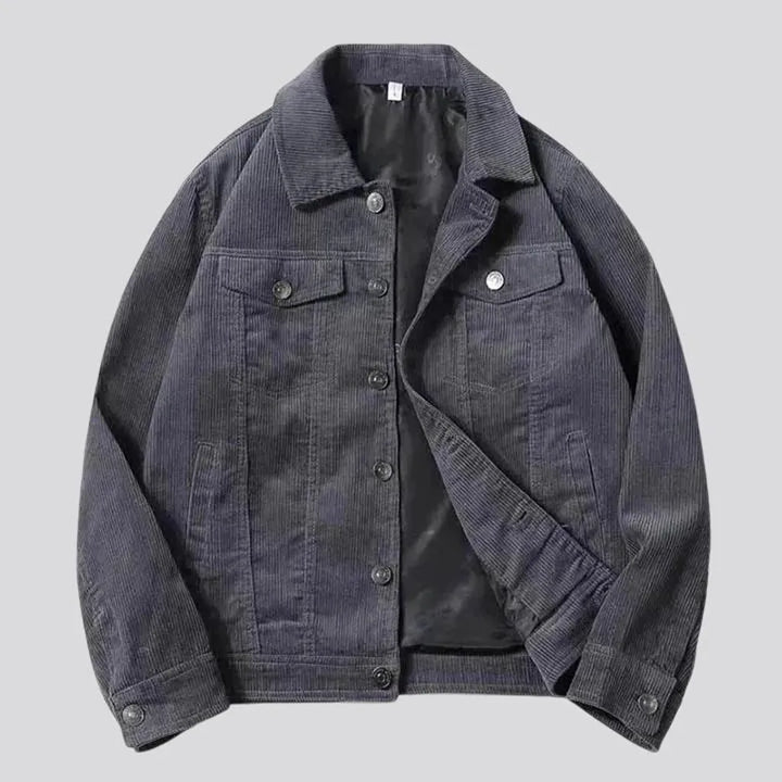 Stylish street design corduroy jacket for men