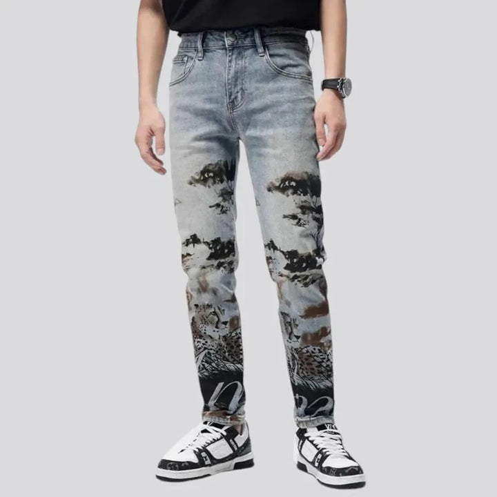 Vintage painted fashion men's jeans