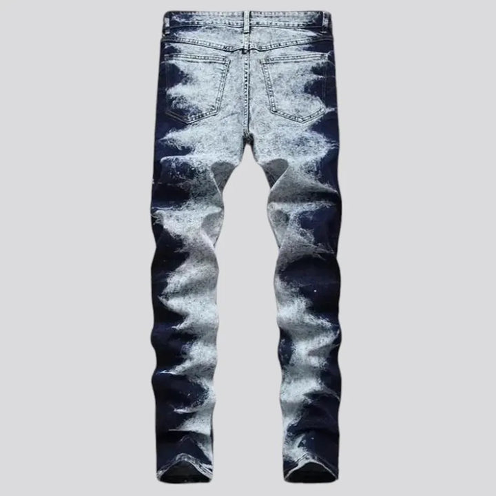 Grunge fit tie dye men's jeans