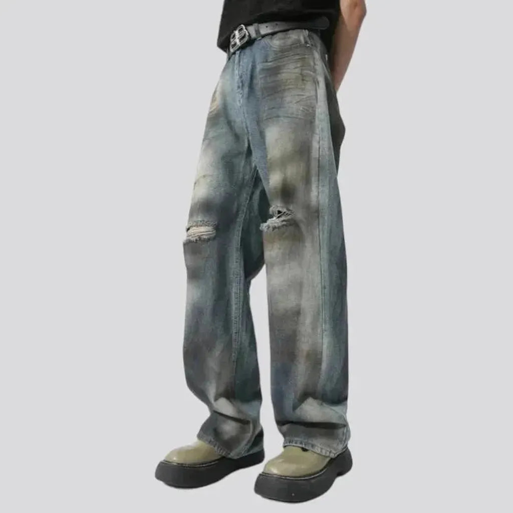 Grunge painted jeans
 for men