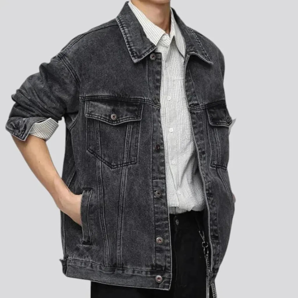 Retro style men's denim jacket