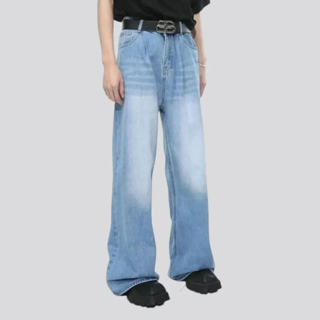 Comfortable mid rise street men's jeans