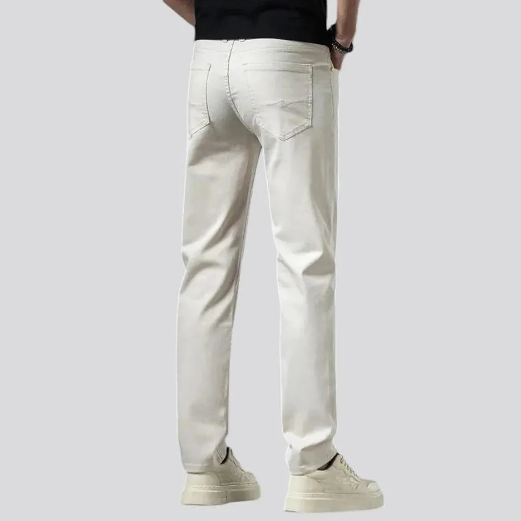 Mid rise tapered classic jeans for men