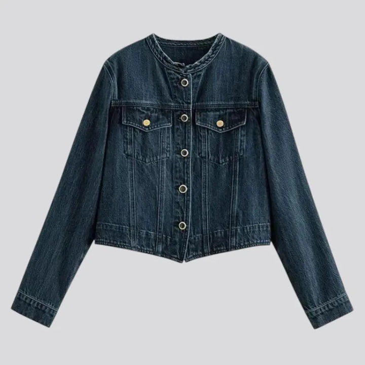 Elongated oversized jean jacket for women