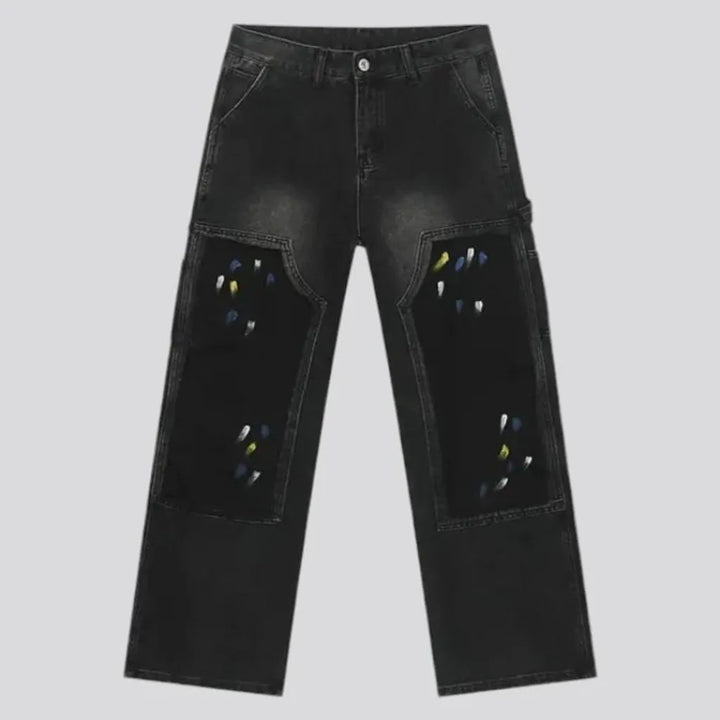 Boho style vintage men's jeans