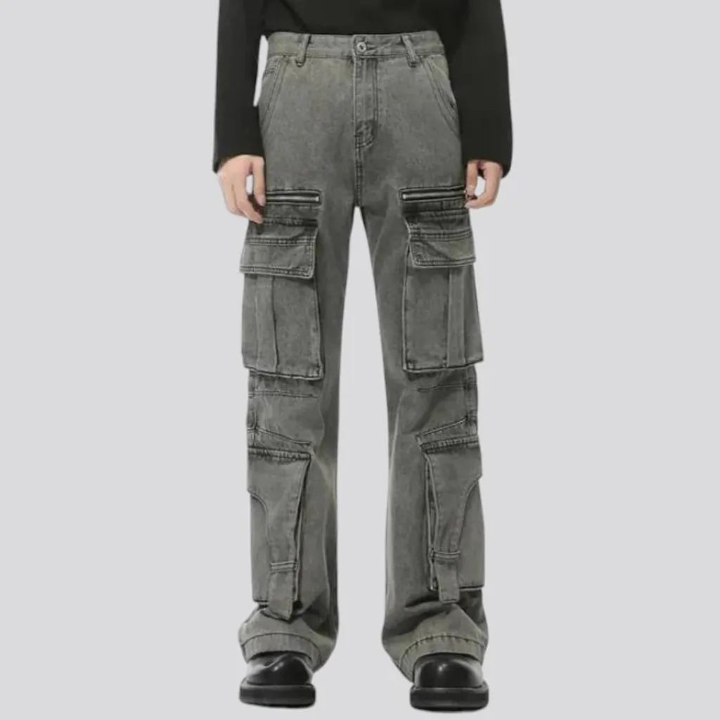 Fashionable faded men's jeans